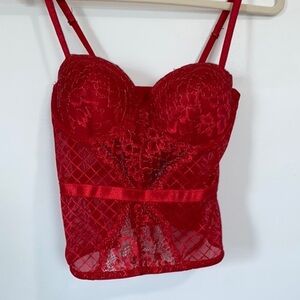 Red Lacey Corset. Size M